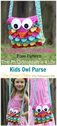 Kids Owl Shoulder Bag Crochet Free Pattern
