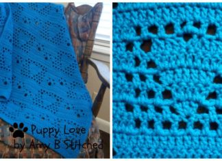 Puppy Love Blanket Crochet Free Pattern - Fillet #Blanket; Free #Crochet; Patterns