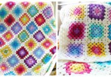 Rainbow Granny Square Blanket Crochet Free Pattern - #Granny; Square #Blanket; Free #Crochet; Patterns