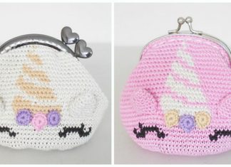 Unicorn Coin Purse Crochet Free Pattern - Coin #Purse; Free #Crochet; Patterns