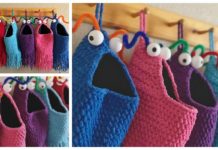 Yip Yips Alien Hanging Basket Crochet Free Pattern- Hanging #Basket; Free #Crochet; Patterns