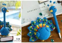 Amigurumi Peacock Pen Holder Crochet Free Pattern [Video]- Crochet #Bird; #Amigurumi; Free Patterns