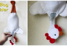 Chicken Bag Holder Crochet Free Pattern - Grocery Bag #Keeper; Holder Free #Crochet; Patterns