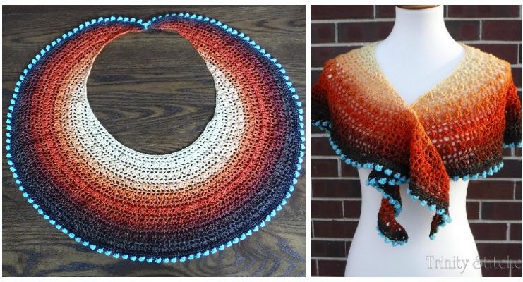 Crescent Moon Shawl Wrap Crochet Free Pattern - Women Lace #Shawl; Free #Crochet; Patterns