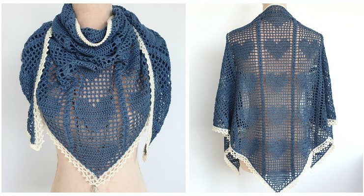 Hearty Shawl Crochet Free Patterns - Women Lace #Shawl; Free #Crochet; Patterns