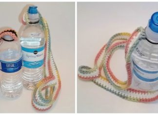 O-Ring Water Carrier Crochet Free Pattern - Water Bottle Holder Free #Crochet; Patterns