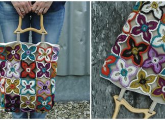 Peacock Butterfly Bag Crochet Free Pattern - Tote #Bag; Free #Crochet; Patterns