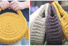 Ropy Round Bag Crochet Free Pattern [Video] - Trendy #Handbag; Free Crochet Patterns