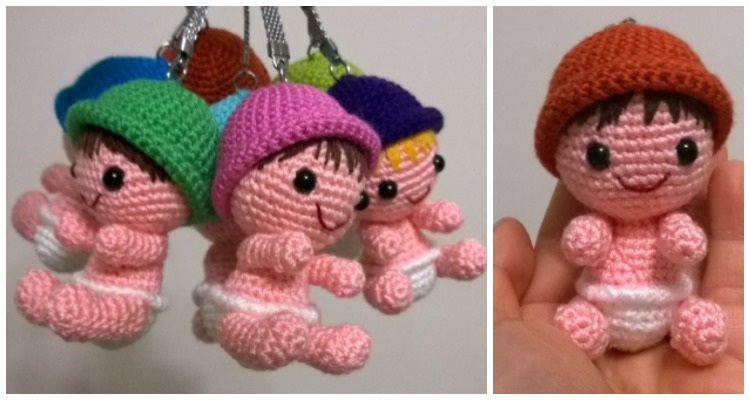 Amigurumi Baby Doll Keychain Crochet Free Patterns - Crochet & Knitting