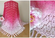 Peppermint Tea Lace Shawl Crochet Free Pattern- Women Lace #Shawl; Free #Crochet; Patterns