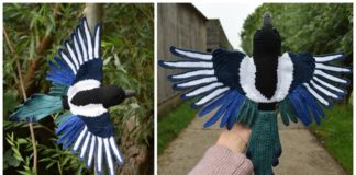 Amigurumi Magpie Bird Crochet Free Pattern- Crochet #Bird; #Amigurumi; Free Patterns