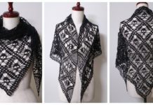 Granny Skull Shawl Crochet Free Pattern- Women Lace #Shawl; Free #Crochet; Patterns