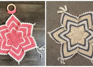 Little Star Security Blanket Crochet Free Pattern- Baby #Lovey; #Blanket; Security Comforter Free #Crochet; Patterns