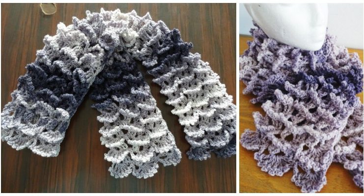 Picot Shell Stitch Scarf Crochet Free Pattern [Video] - Rectangle Long #Scarf; Free #Crochet; Patterns