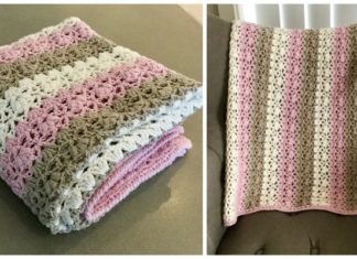 Alva Baby Blanket Crochet Free Pattern - Stripy #Blanket; Free #Crochet; Patterns