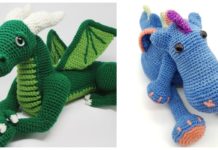 Amigurumi Dragon Crochet Free Patterns- Free #Amigurumi; #Dragon; Toy Softies Crochet Patterns