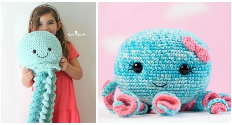 Amigurumi Giant Jellyfish Crochet Free Pattern - Crochet #SeaLife; Toys #Amigurumi; Free Patterns