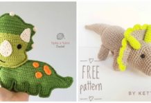 Amigurumi Triceratops Dinosaur Crochet Free Patterns - Free #Amigurumi; #DinosauR; Toy Softies Crochet Patterns