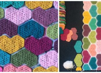 Granny Heart Motif Crochet Free Pattern- #Heart; #Blanket; #Crochet Free Patterns