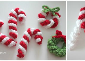 Christmas Candy Canes Ornament Crochet Free Patterns [Video] - Crochet Free Patterns - Christmas Ornament Free #Crochet; Patterns