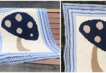 Dancing Mushroom Blanket Crochet Free Pattern - Fun #Crochet; #Blanket; Free Patterns