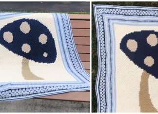 Dancing Mushroom Blanket Crochet Free Pattern - Fun #Crochet; #Blanket; Free Patterns