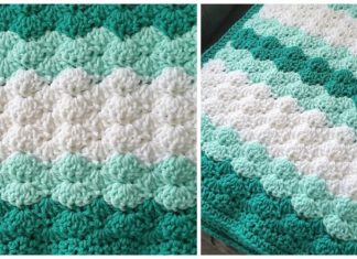 Easy Shell Stitch Blanket Crochet Free Pattern [Video] - Shell Stitch Throw #Blanket; Free #Crochet; Patterns