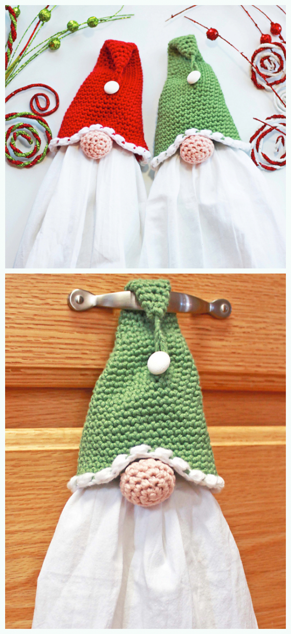 Christmas Gnome Towel Topper Crochet Free Pattern Crochet