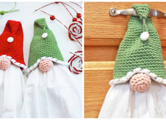 Christmas Gnome Towel Topper Crochet Free Pattern - #Christmas; Gift Free #Crochet; Patterns