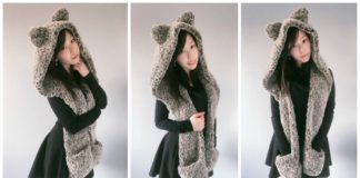 Hooded Wolf Scarf Crochet Free Patterns - Hooded #Scarf; Free #Crochet;Patterns