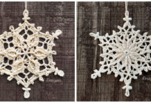 Winter Flower Snowflake Crochet Free Patterns - Christmas Snowflake Ornament Free #Crochet; Patterns