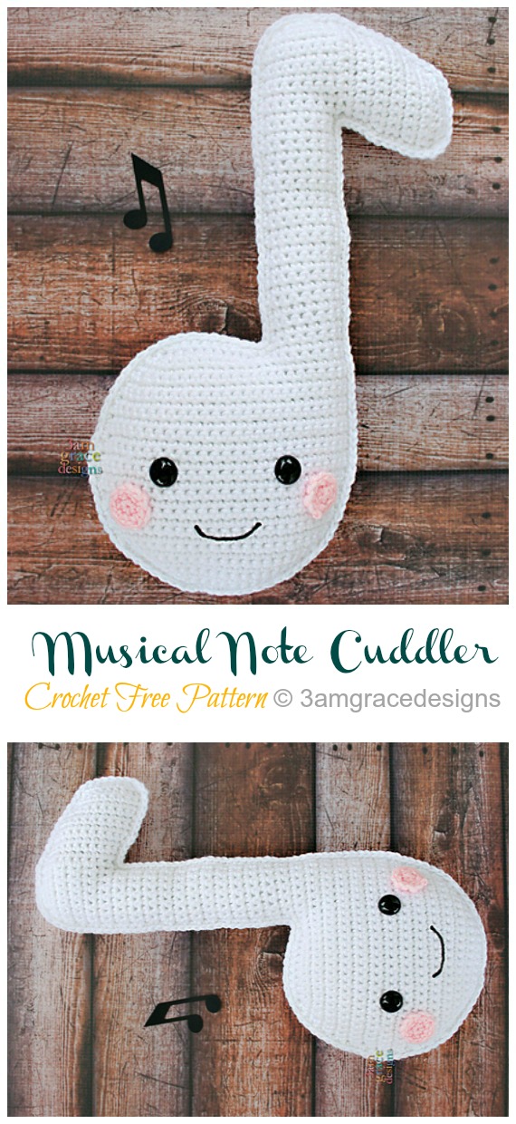 Musical Note Cuddler Amigurumi Free Pattern - #Amigurumi; Musical Note Crochet Free Pattern