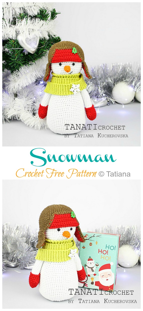 Amigurumi Deco Snowman Crochet Free Patterns - Crochet #Snowman #Amigurmi; Free Pattern