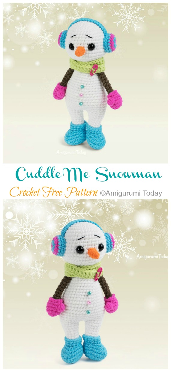 Amigurumi Cuddle Me Snowman Crochet Free Patterns - Crochet #Snowman #Amigurmi; Free Pattern