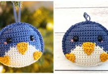 Christmas Penguin Ornament Crochet Free Pattern - Crochet #Christmas; Toys #Amigurumi; Free Patterns