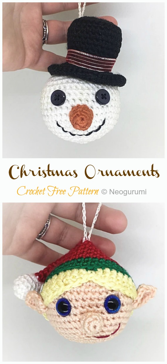 Christmas Ornament Collection Crochet Free Pattern - Crochet #Christmas; Toys #Amigurumi; Free Patterns