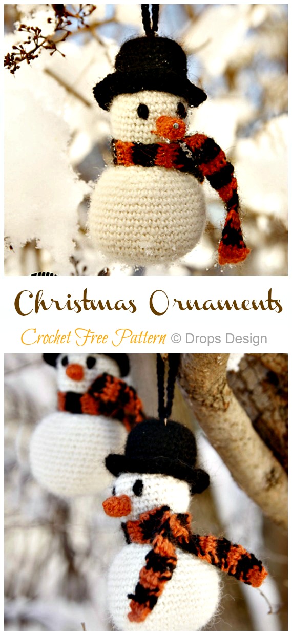 Frosty The Snowman Crochet Free Pattern - Crochet #Christmas; Toys #Amigurumi; Free Patterns