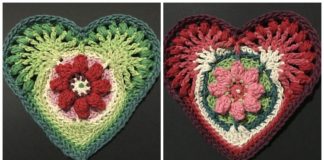 Meiringspoort Heart Crochet Free Pattern - #Heart; Motif Free #Crochet; Patterns