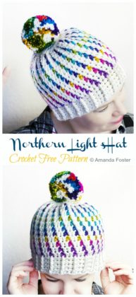 Northern Lights Beanie Hat Crochet Free Pattern - Crochet & Knitting