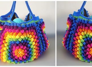 Popcorn Square Bag Crochet Free Pattern [Video] - Trendy #Handbag; Free Crochet Patterns