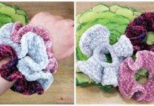 Velvet Scrunchies Crochet Free Pattern - #Head; #Accessory; Free Crochet Patterns