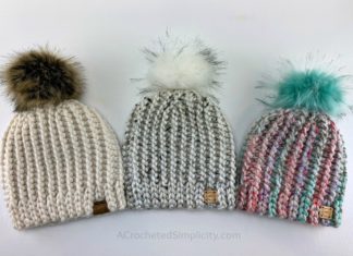 1 Ball Yarn Quick Beanie Crochet Free Pattern - Adult Beanie #Hat; #Crochet; Free Patterns