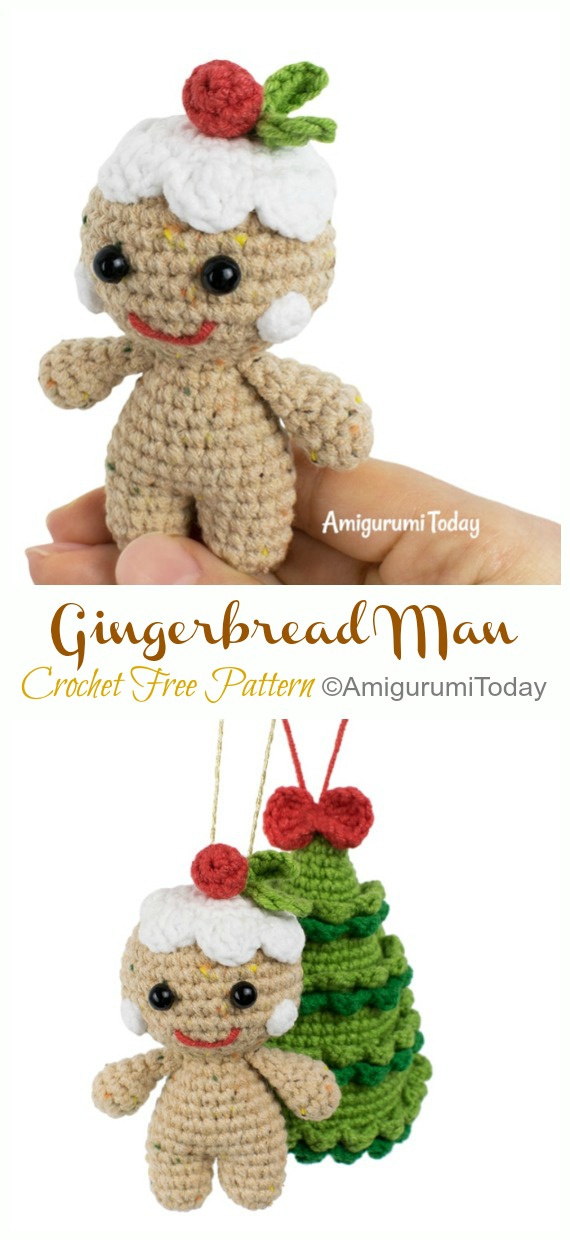 Amigurumi Little Gingerbread Man Crochet Free Pattern- Crochet #Christmas; Toys #Amigurumi; Free Patterns