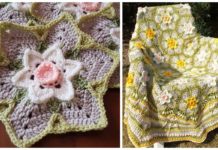 Daffodil Flower Blanket Crochet Free Pattern - #Flower; Blankets Free #Crochet; Patterns