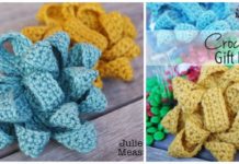 Gift Bow Topper Crochet Free Patterns - #Christmas; Gift Free #Crochet; Patterns