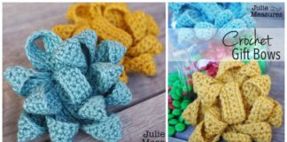 Gift Bow Topper Crochet Free Patterns - #Christmas; Gift Free #Crochet; Patterns