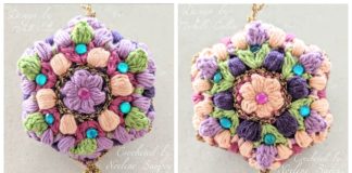 Little Hexagon Flower Crochet Free Pattern - #Hexagon; Motif Free #Crochet; Patterns