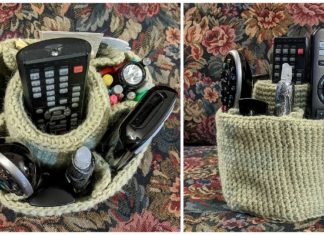 Standup Remote Control Caddy Crochet Free Pattern - Home #Organizer; Free #Crochet; Patterns