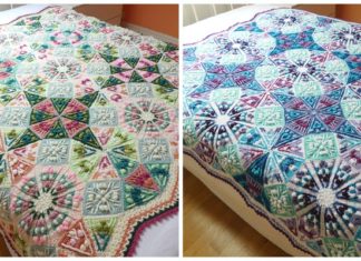 The Kaleidoscope Blanket Crochet Free Pattern- #Granny; Square #Blanket; Free #Crochet; Patterns