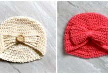 Baby Turban Hat Crochet Free Patterns - Baby #Beanie; Hat Free #Crochet; Patterns